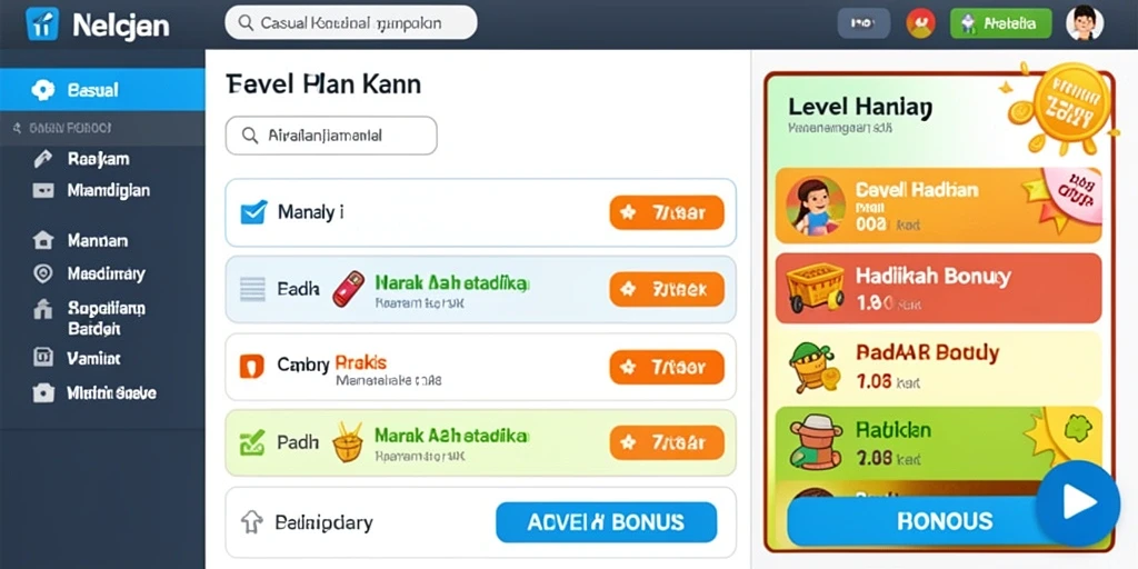 Tantangan permainan yang semakin seru di setiap level.